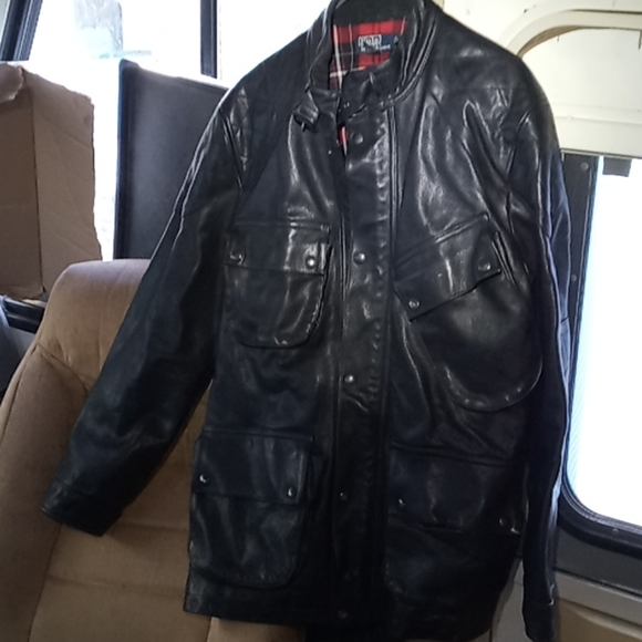 Polo Ralph Lauren black leather jacket